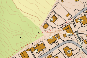 Kartbilde fra WMS-tjeneste av avviket