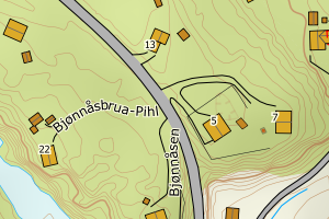 Kartbilde fra WMS-tjeneste av avviket