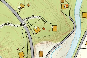 Kartbilde fra WMS-tjeneste av avviket