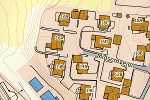 Kartbilde fra WMS-tjeneste av avviket