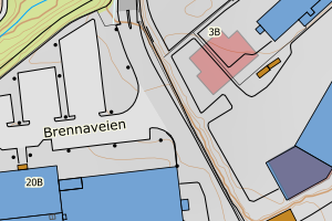 Kartbilde fra WMS-tjeneste av avviket