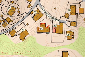 Kartbilde fra WMS-tjeneste av avviket