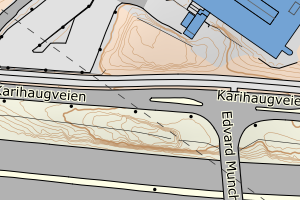 Kartbilde fra WMS-tjeneste av avviket