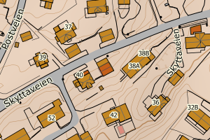 Kartbilde fra WMS-tjeneste av avviket