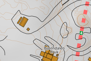 Kartbilde fra WMS-tjeneste av avviket