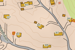 Kartbilde fra WMS-tjeneste av avviket