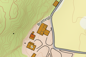 Kartbilde fra WMS-tjeneste av avviket