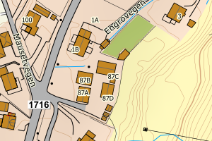 Kartbilde fra WMS-tjeneste av avviket