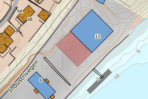 Kartbilde fra WMS-tjeneste av avviket