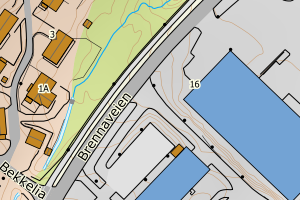 Kartbilde fra WMS-tjeneste av avviket