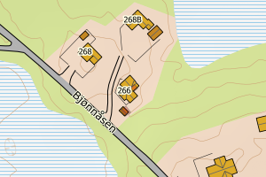 Kartbilde fra WMS-tjeneste av avviket