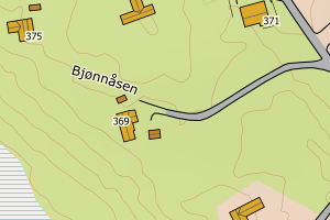 Kartbilde fra WMS-tjeneste av avviket