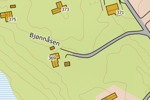 Kartbilde fra WMS-tjeneste av avviket