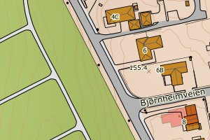 Kartbilde fra WMS-tjeneste av avviket
