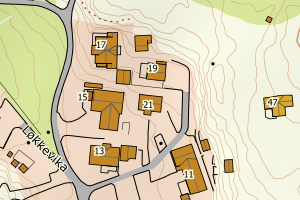 Kartbilde fra WMS-tjeneste av avviket