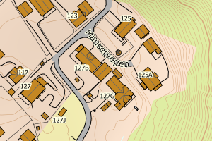 Kartbilde fra WMS-tjeneste av avviket