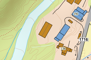 Kartbilde fra WMS-tjeneste av avviket
