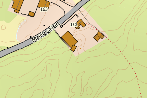 Kartbilde fra WMS-tjeneste av avviket