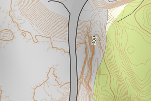 Kartbilde fra WMS-tjeneste av avviket