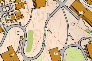 Kartbilde fra WMS-tjeneste av avviket