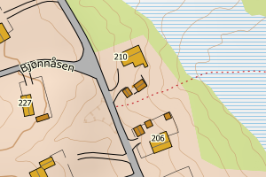 Kartbilde fra WMS-tjeneste av avviket