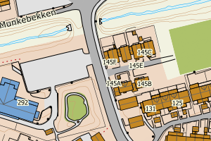 Kartbilde fra WMS-tjeneste av avviket