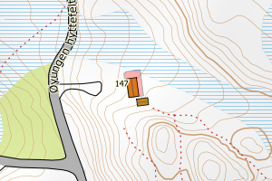 Kartbilde fra WMS-tjeneste av avviket