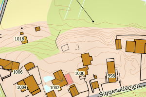 Kartbilde fra WMS-tjeneste av avviket