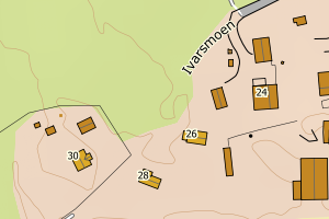 Kartbilde fra WMS-tjeneste av avviket