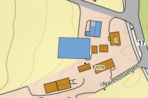 Kartbilde fra WMS-tjeneste av avviket