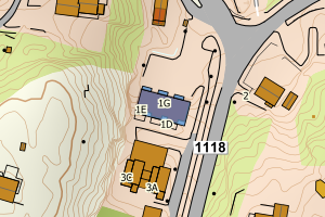 Kartbilde fra WMS-tjeneste av avviket