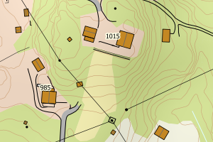 Kartbilde fra WMS-tjeneste av avviket