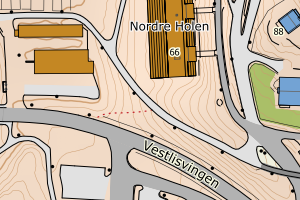 Kartbilde fra WMS-tjeneste av avviket