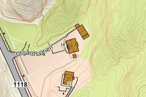 Kartbilde fra WMS-tjeneste av avviket