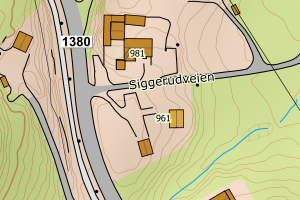 Kartbilde fra WMS-tjeneste av avviket