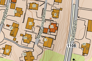 Kartbilde fra WMS-tjeneste av avviket