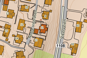 Kartbilde fra WMS-tjeneste av avviket