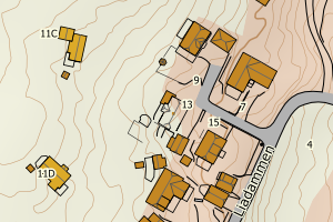 Kartbilde fra WMS-tjeneste av avviket
