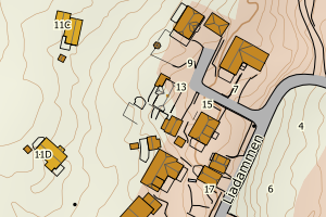 Kartbilde fra WMS-tjeneste av avviket