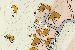 Kartbilde fra WMS-tjeneste av avviket