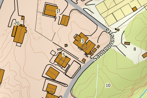 Kartbilde fra WMS-tjeneste av avviket