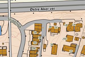 Kartbilde fra WMS-tjeneste av avviket