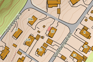 Kartbilde fra WMS-tjeneste av avviket