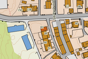 Kartbilde fra WMS-tjeneste av avviket