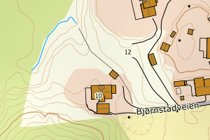Kartbilde fra WMS-tjeneste av avviket