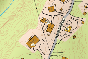 Kartbilde fra WMS-tjeneste av avviket