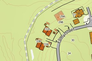 Kartbilde fra WMS-tjeneste av avviket