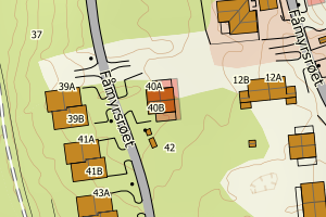 Kartbilde fra WMS-tjeneste av avviket