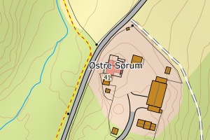 Kartbilde fra WMS-tjeneste av avviket