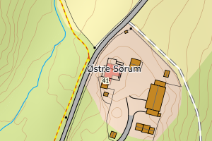 Kartbilde fra WMS-tjeneste av avviket